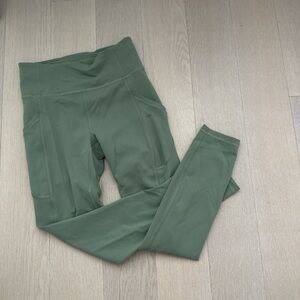 Lululemon Green High-Waisted Leggings with Pockets